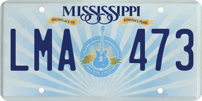 MS license plate LMA473