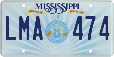 MS license plate LMA474