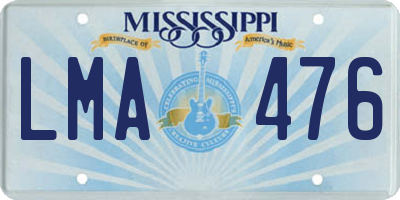 MS license plate LMA476