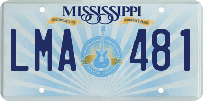 MS license plate LMA481