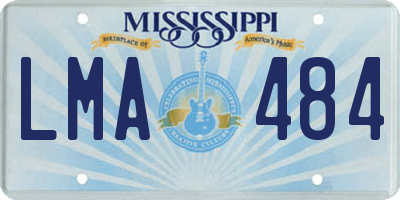 MS license plate LMA484