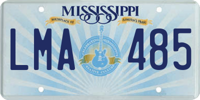 MS license plate LMA485