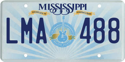 MS license plate LMA488