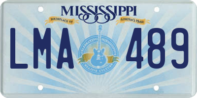 MS license plate LMA489
