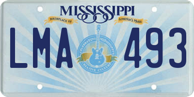 MS license plate LMA493