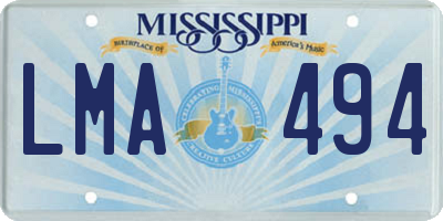 MS license plate LMA494