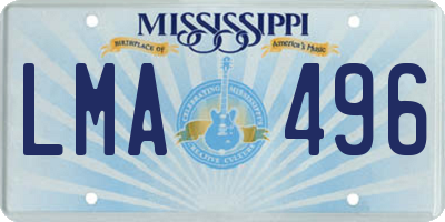 MS license plate LMA496