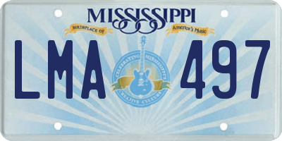 MS license plate LMA497