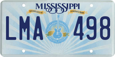 MS license plate LMA498
