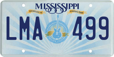 MS license plate LMA499