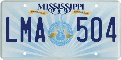 MS license plate LMA504