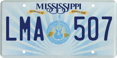 MS license plate LMA507