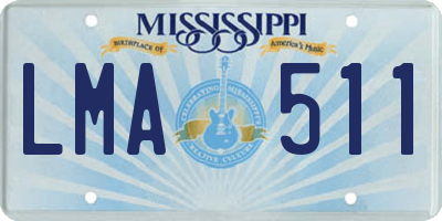 MS license plate LMA511