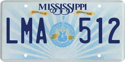 MS license plate LMA512