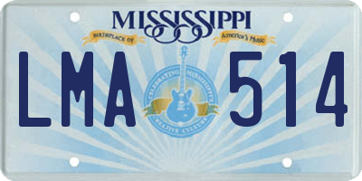 MS license plate LMA514