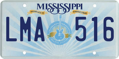 MS license plate LMA516