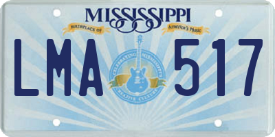 MS license plate LMA517