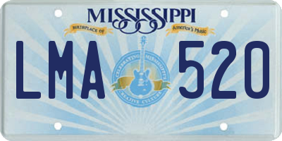 MS license plate LMA520