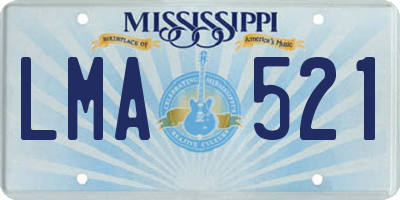 MS license plate LMA521