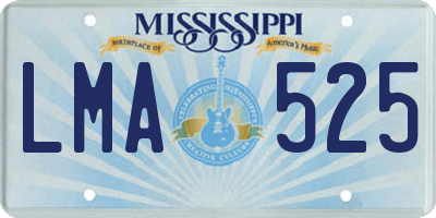 MS license plate LMA525