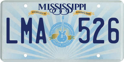 MS license plate LMA526