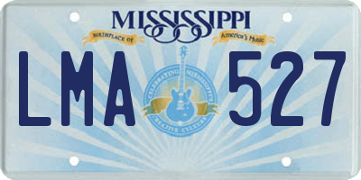 MS license plate LMA527