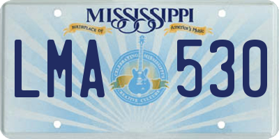MS license plate LMA530