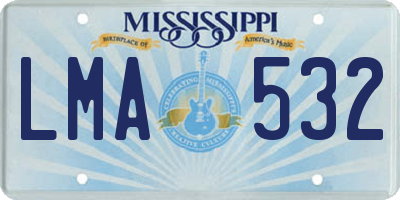 MS license plate LMA532
