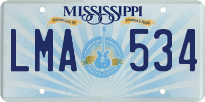 MS license plate LMA534
