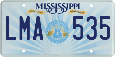 MS license plate LMA535