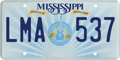 MS license plate LMA537