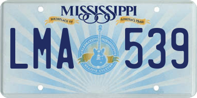 MS license plate LMA539