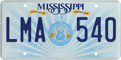 MS license plate LMA540