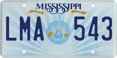 MS license plate LMA543
