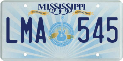 MS license plate LMA545