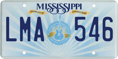 MS license plate LMA546