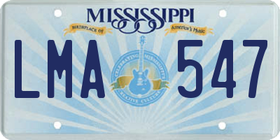 MS license plate LMA547