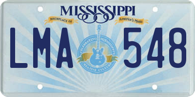 MS license plate LMA548
