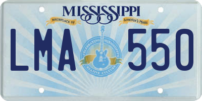 MS license plate LMA550