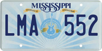 MS license plate LMA552