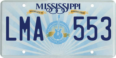 MS license plate LMA553
