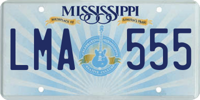MS license plate LMA555