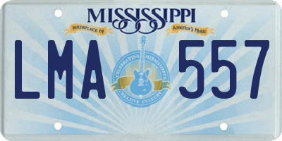 MS license plate LMA557