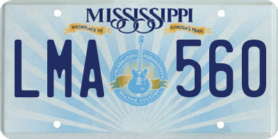 MS license plate LMA560