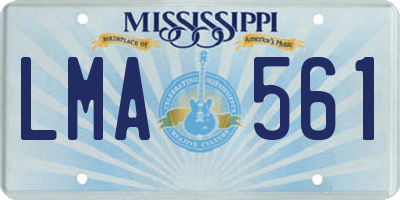 MS license plate LMA561
