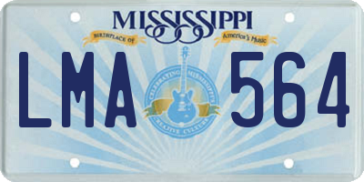 MS license plate LMA564