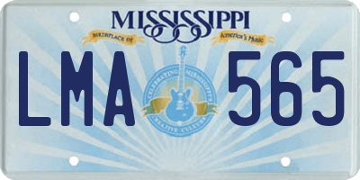 MS license plate LMA565