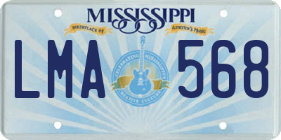 MS license plate LMA568