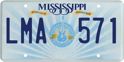 MS license plate LMA571