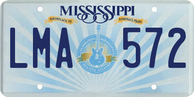 MS license plate LMA572